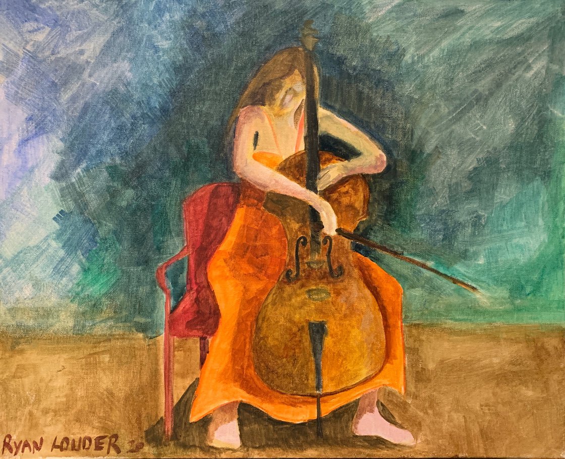 A painting titled 'Cello Concerto by Ryan  Louder' by Ryan Louder