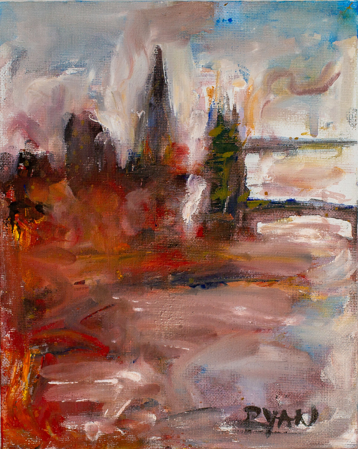 A painting titled 'Small City' by London Paintings