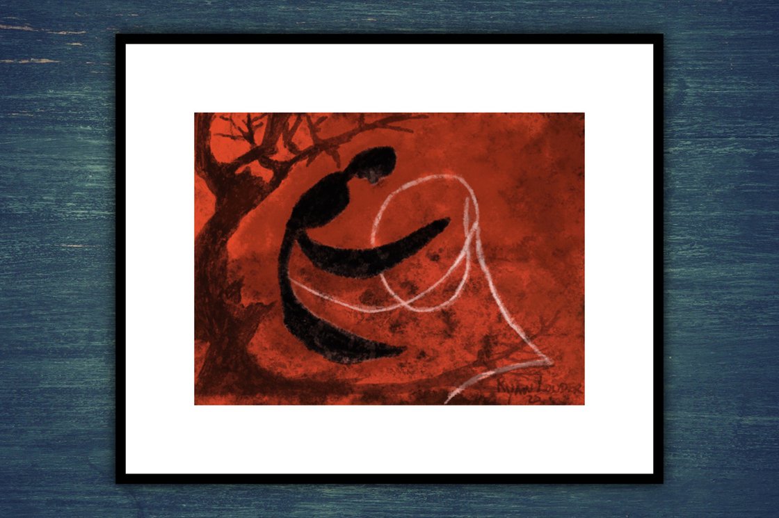 A painting titled 'Charred humanity 9x12 Limited Edition Print by Ryan  Louder' by Ryan Louder