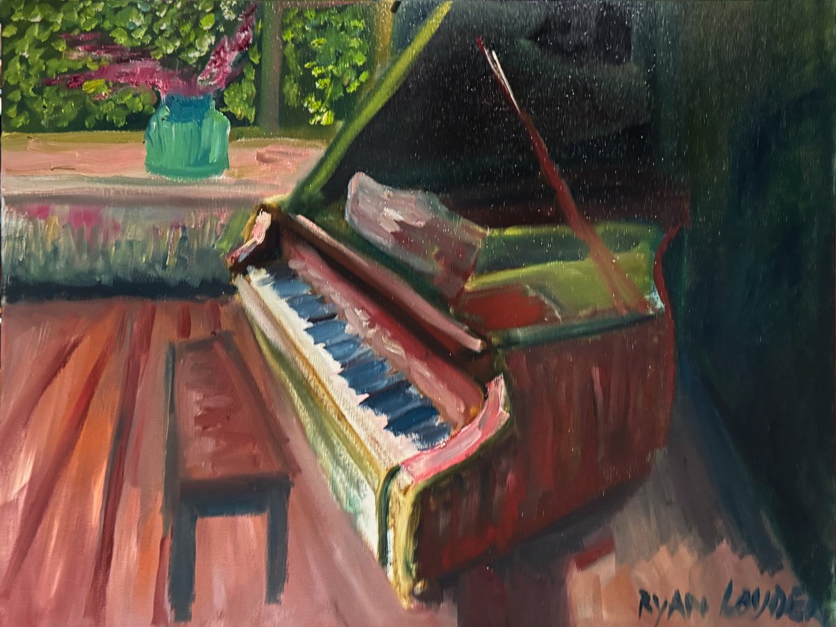 Piano And Blue Vase