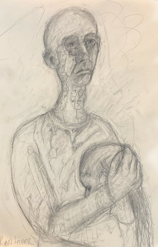 A painting titled 'A Hug by Ryan  Louder' by Ryan Louder