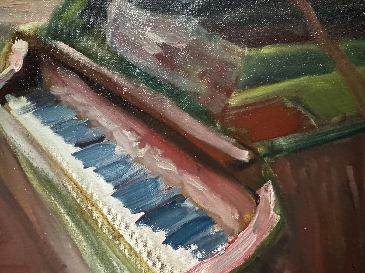 Piano And Blue Vase - close-up-artwork