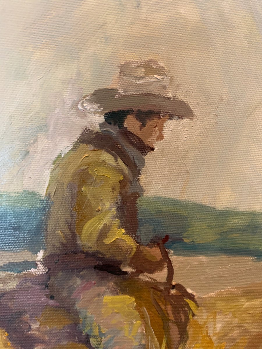 Cowboy And Horse - close-up-artwork