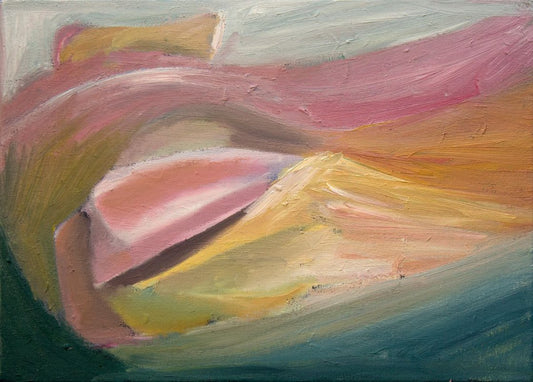 Boat Adrift - Sea Abstract - Pink Abstract - Yellow Abstract by Ryan Louder