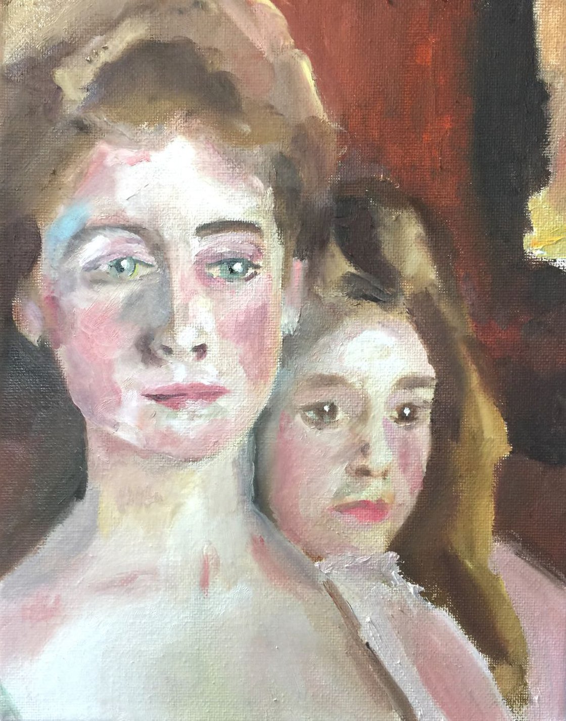 John Singer Sargent Master Copy Oil Study "Mrs Fiske Warren and Her Daughter Rachel" by Ryan Louder