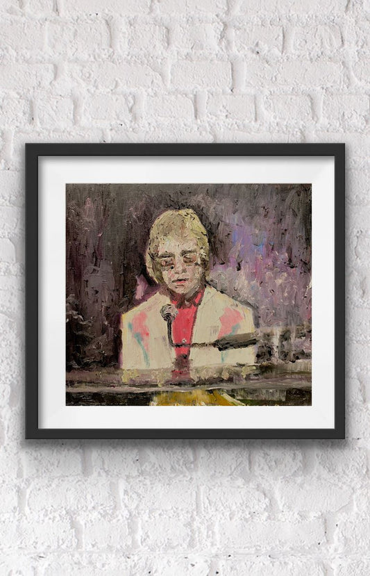 A painting titled 'Elton John by Ryan  Louder' by Ryan Louder