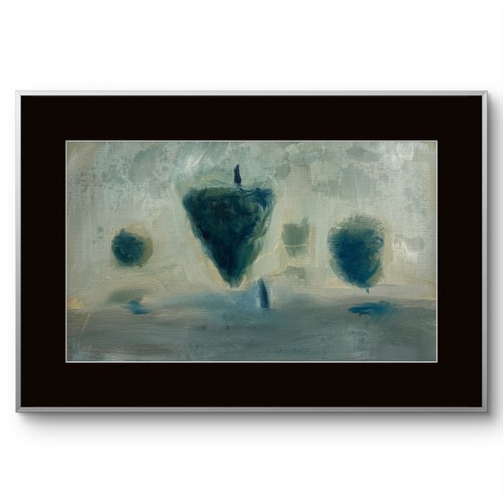 A painting titled 'Floating Symbols by Ryan  Louder' by Artworks by Ryan Louder