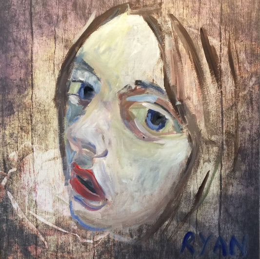 Faces In Wood 2 - Acrylic On Paper - 12"x12" Study by Ryan Louder - Hahnemühle German Etching Fine Art Print