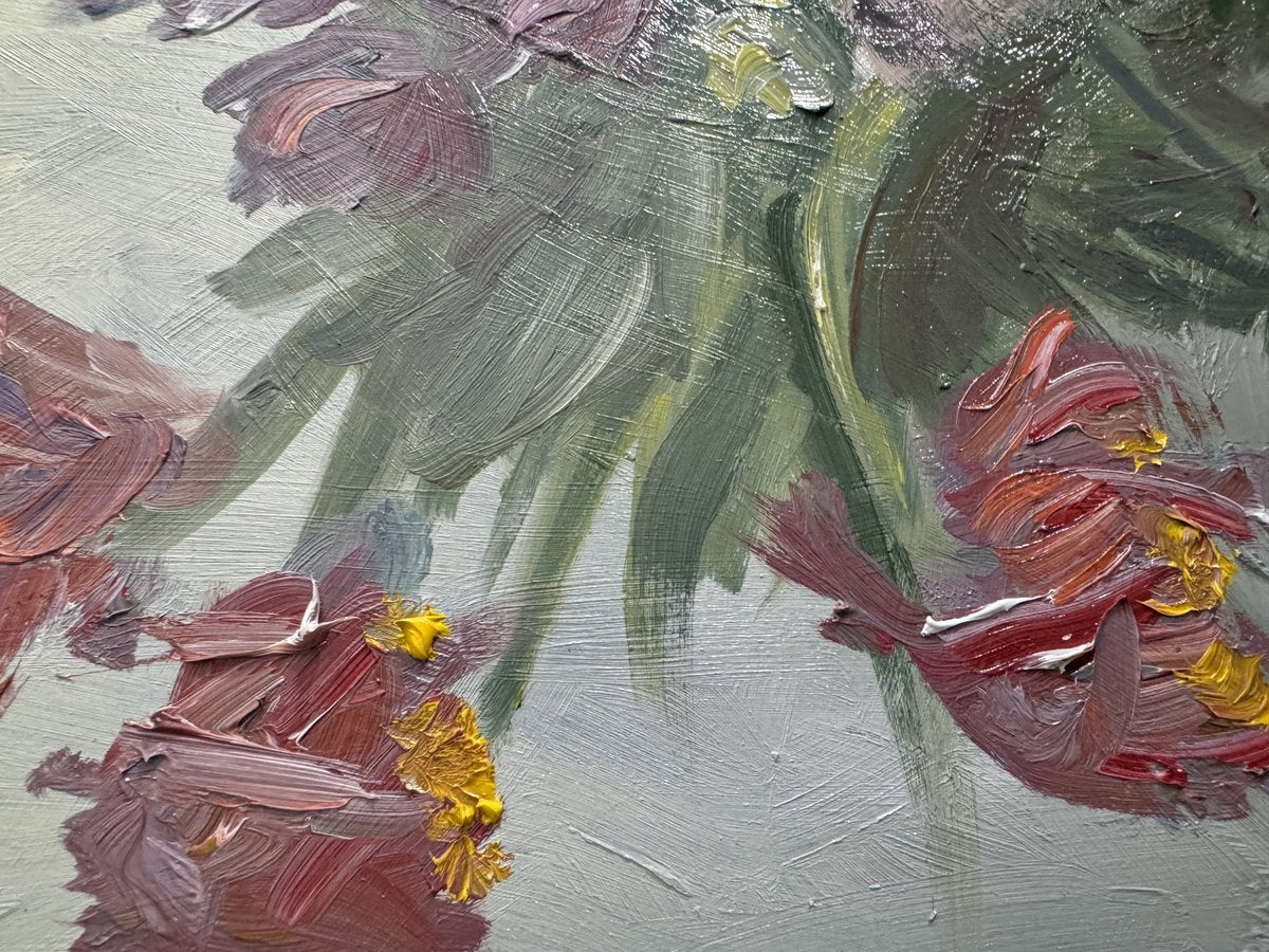 Flowers On A White Table - close-up-artwork