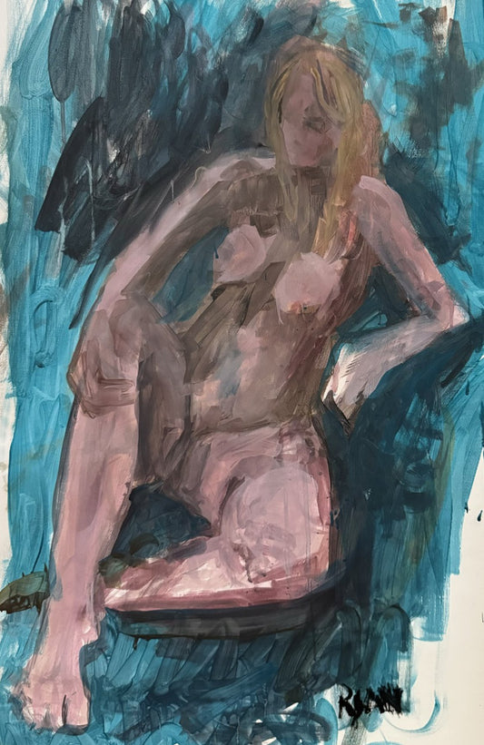 A painting titled 'Acrylic Study Of Zomer by Ryan  Louder' by Ryan Louder