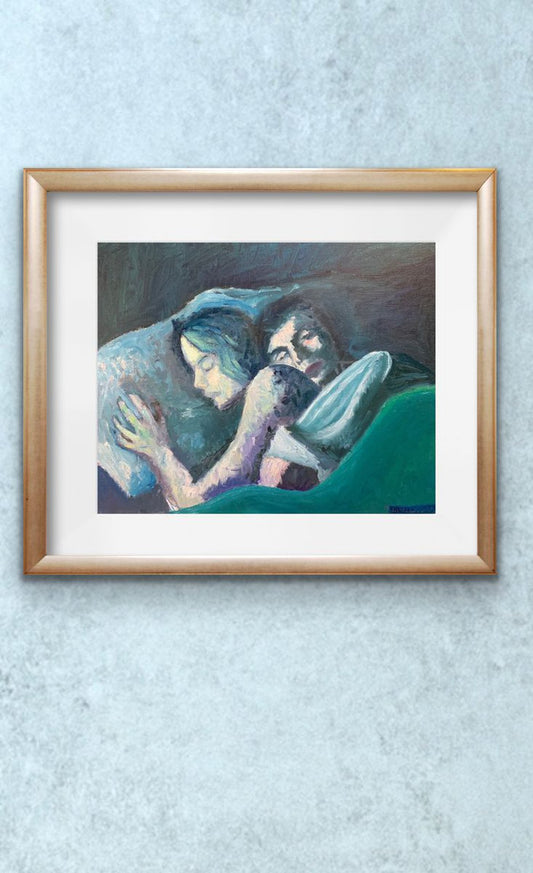 A painting titled 'Lovers by Ryan  Louder' by Ryan Louder