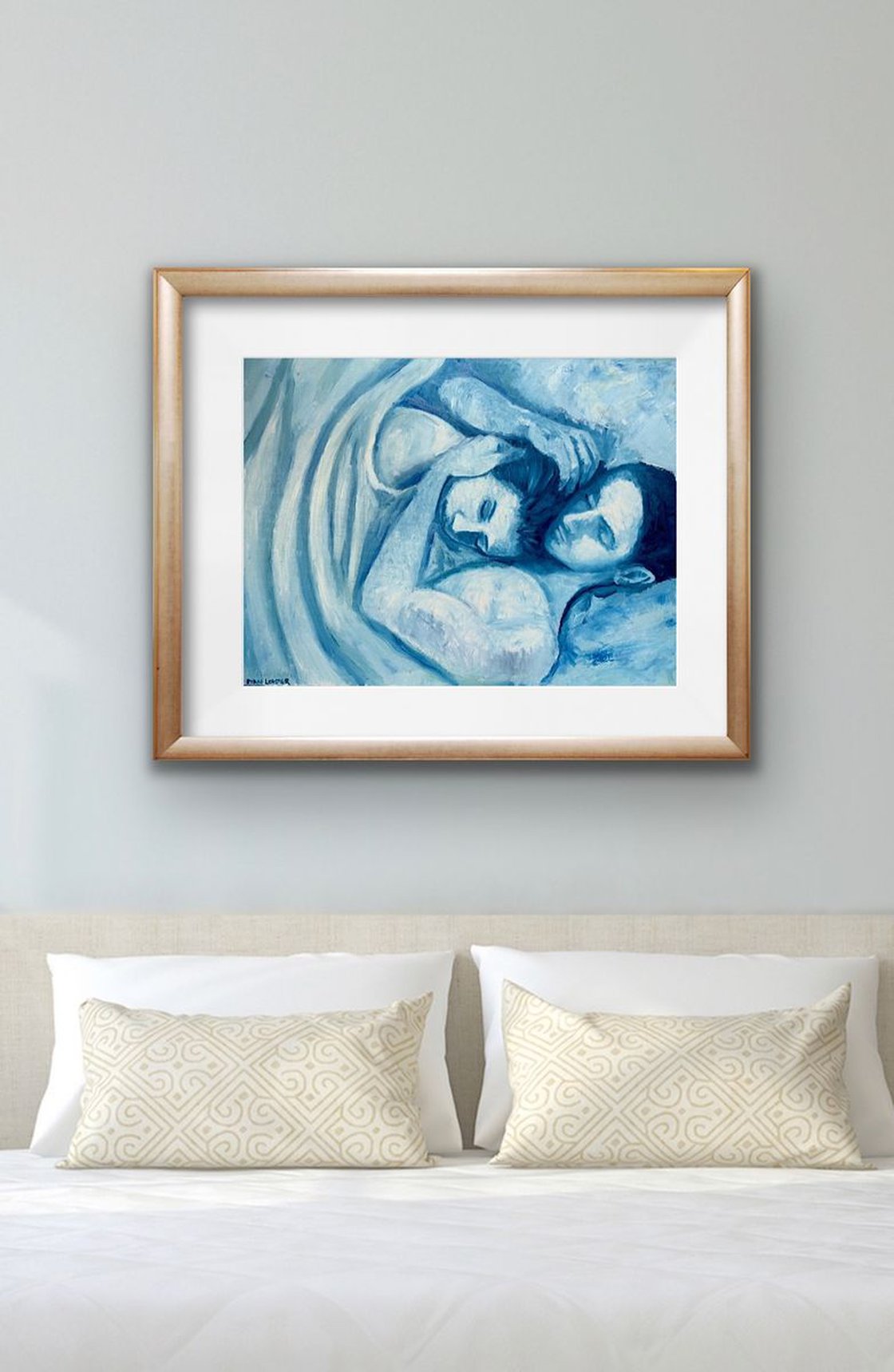 A painting titled 'Blue Sleeping by Ryan  Louder' by Ryan Louder