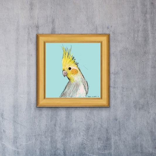 A painting titled 'Cockatiel 12x12 limited edition by Ryan  Louder' by Ryan Louder