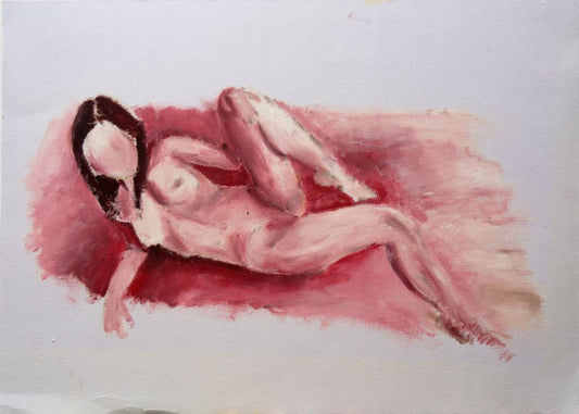 A painting titled 'Erotic Figure Study of a Woman 11.7x16.5 by Ryan  Louder' by Ryan Louder