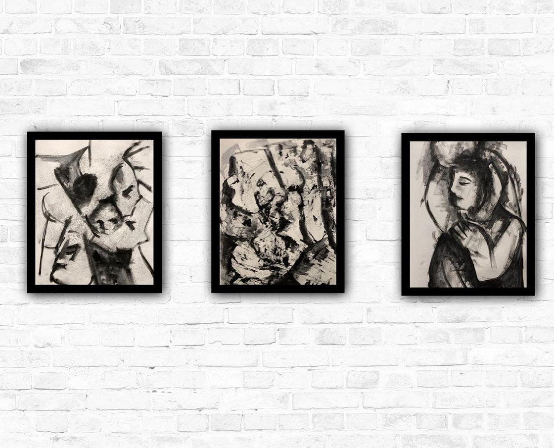 A painting titled 'Civilisation In Three Studies by Ryan  Louder' by Ryan Louder