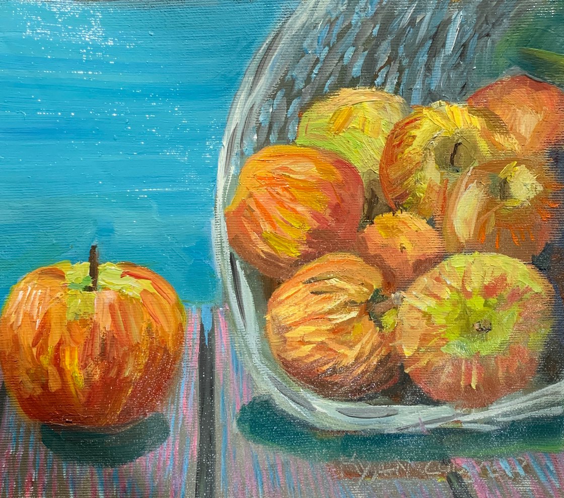 A painting titled 'Apples by Ryan  Louder' by Ryan Louder