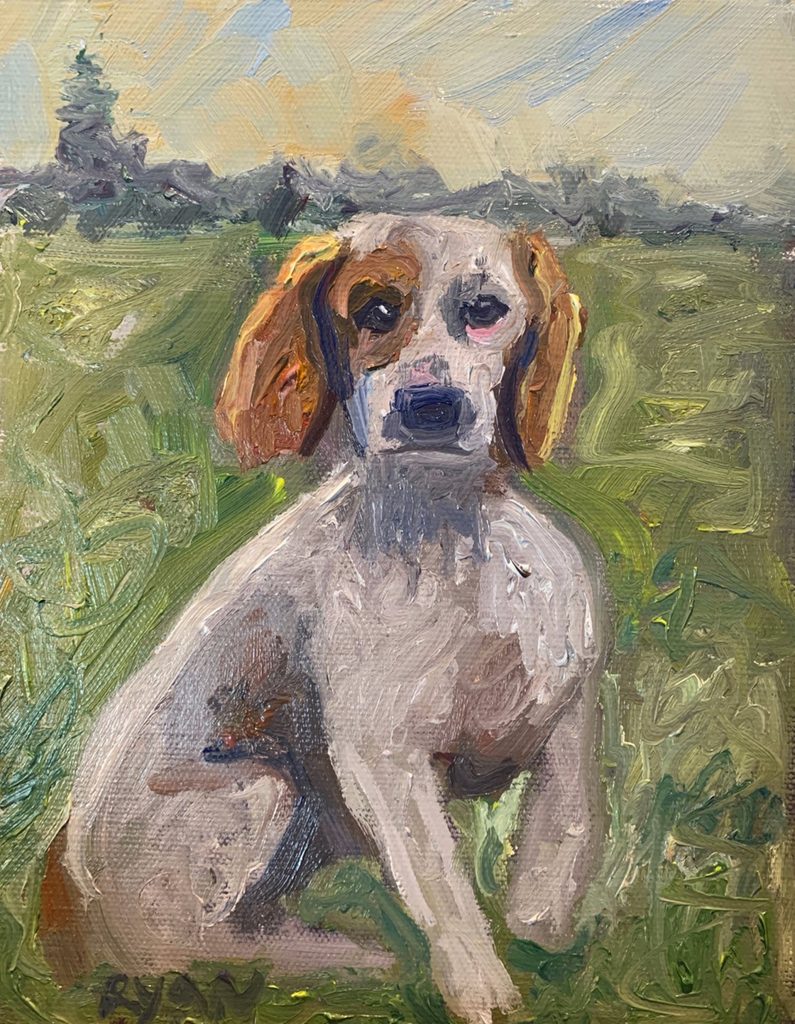 A painting titled 'Dog by Ryan  Louder' by Ryan Louder