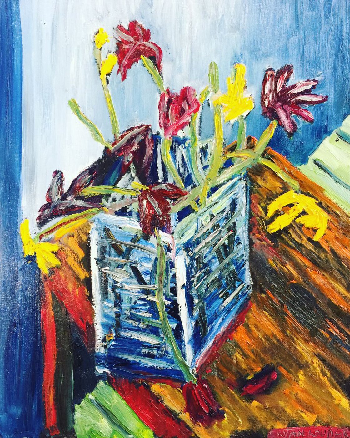 A painting titled 'Flowers On The Edge by Ryan  Louder' by Ryan Louder