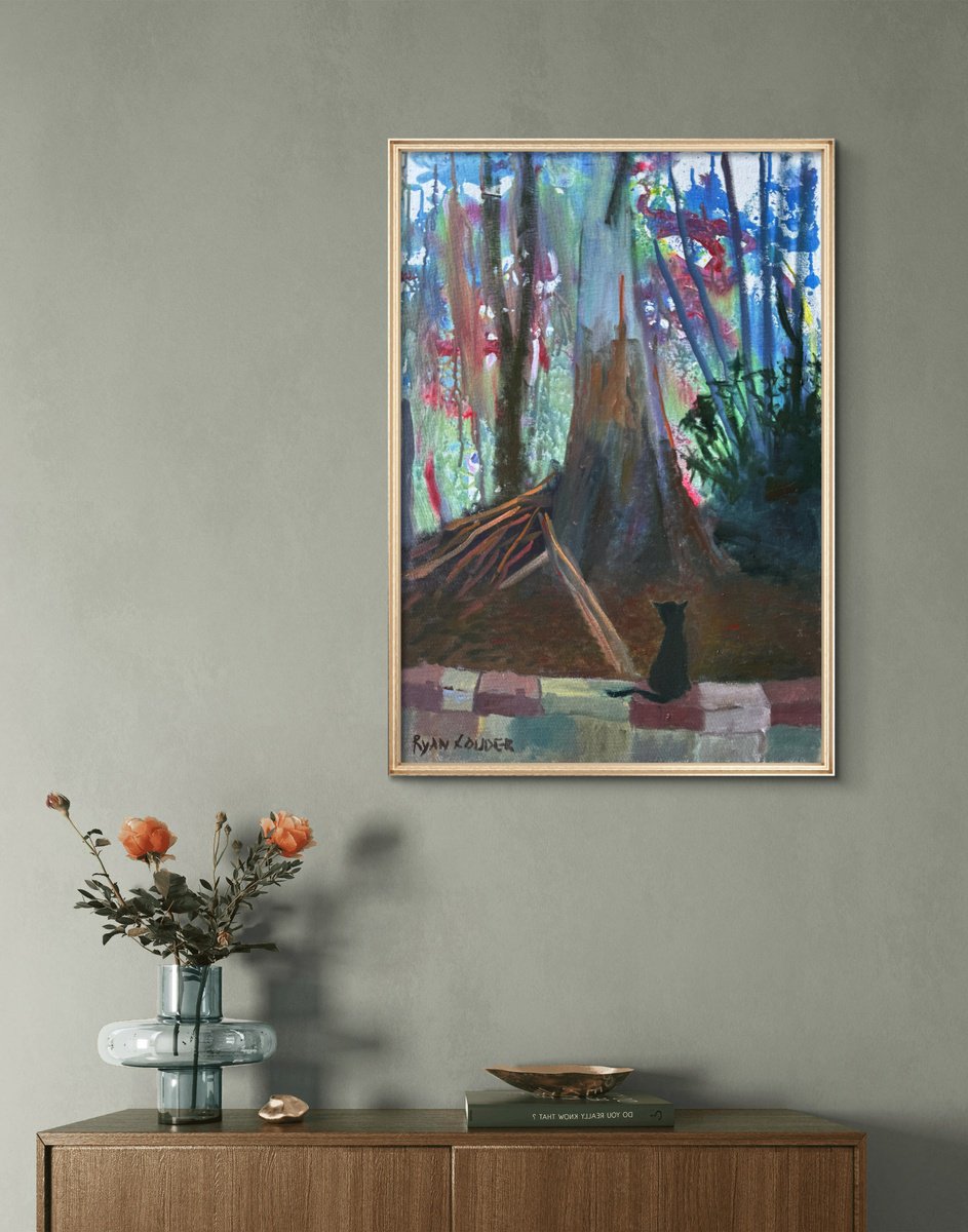 Cat By The Eucalyptus Tree - in-context-home