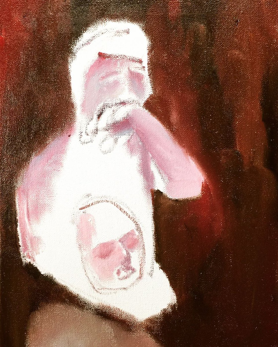 A painting titled 'Grieving Man 9x12 Oil On canvas by Ryan  Louder' by Ryan Louder