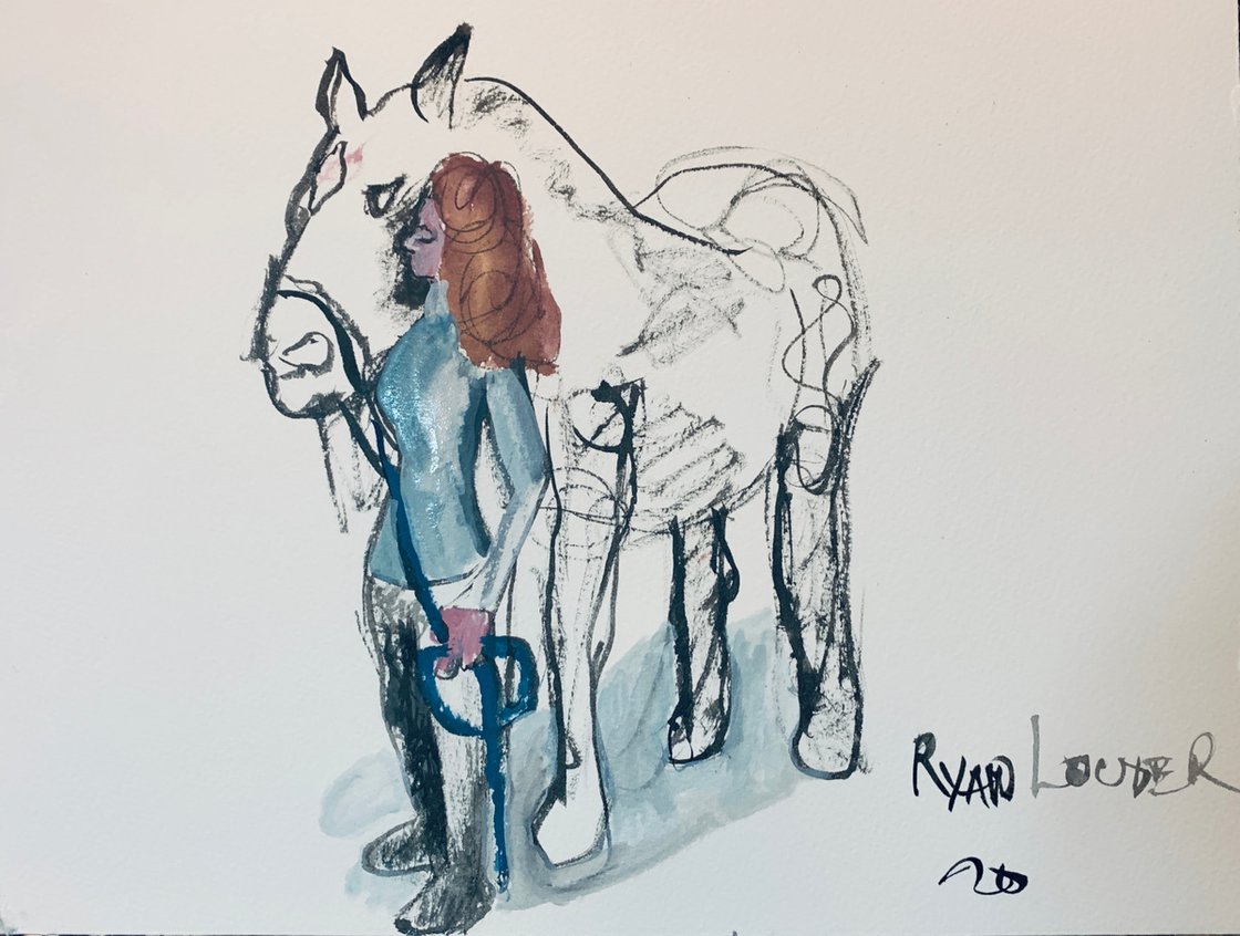 Calming Her Horse by Ryan Louder