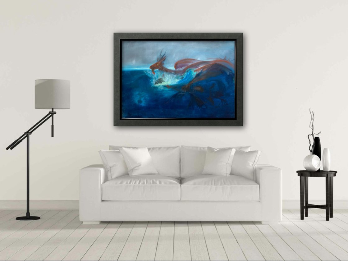 A painting titled 'The Last Dragon by Ryan  Louder' by Ryan Louder