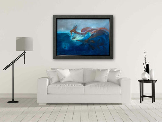 A painting titled 'The Last Dragon by Ryan  Louder' by Ryan Louder