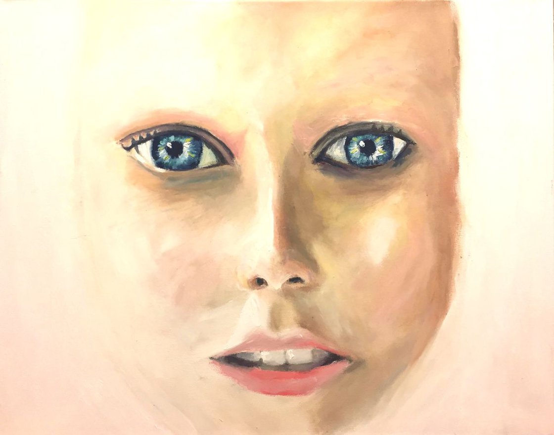 A painting titled 'Face of a Girl "Soul" by Ryan  Louder' by Ryan Louder