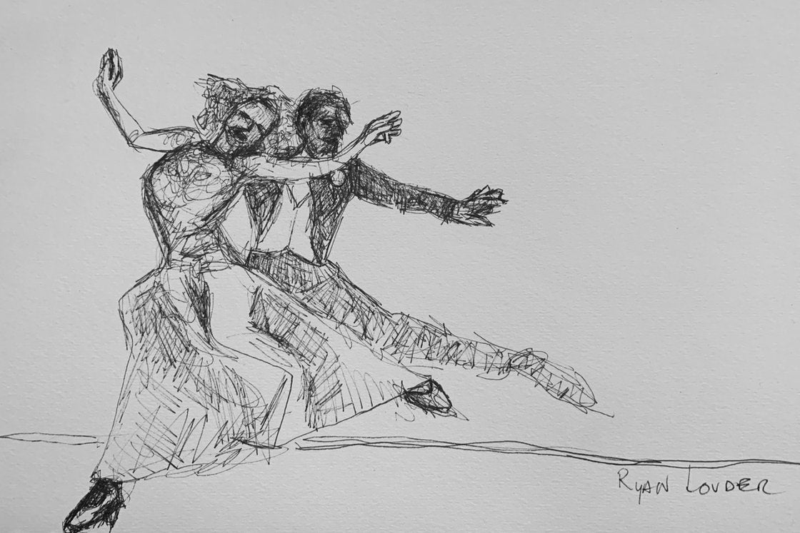 A painting titled 'Dancers by Ryan  Louder' by Ryan Louder