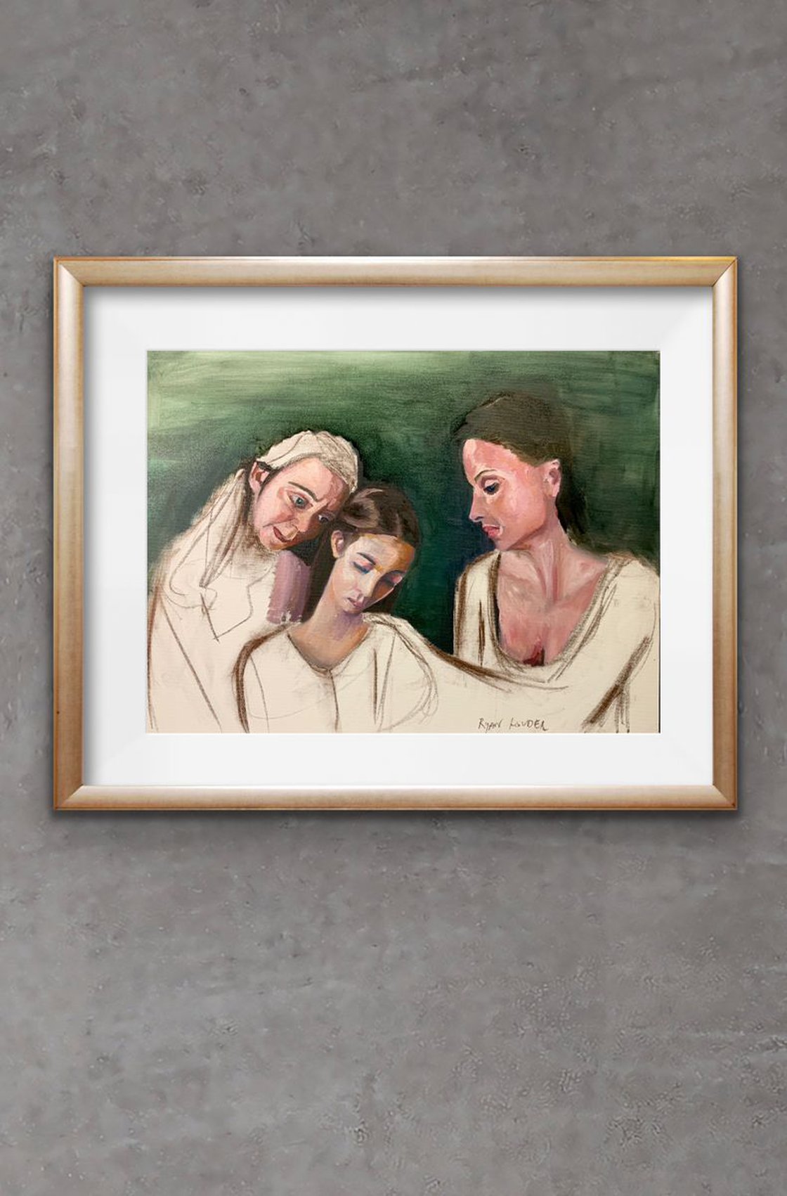 A painting titled 'Daughter, Mother, Grandmother by Ryan  Louder' by Ryan Louder