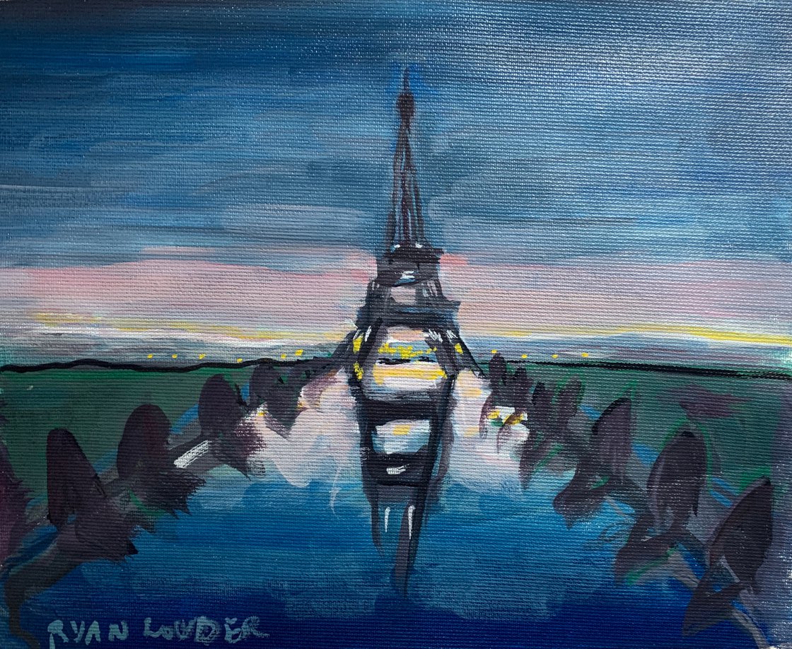 A painting titled 'Eiffel Tower by Ryan  Louder' by Ryan Louder