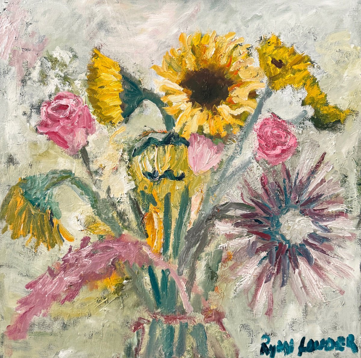 Sunflowers Roses And Proteas