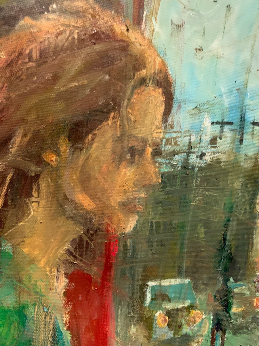 Crossing The Road In London - close-up-artwork