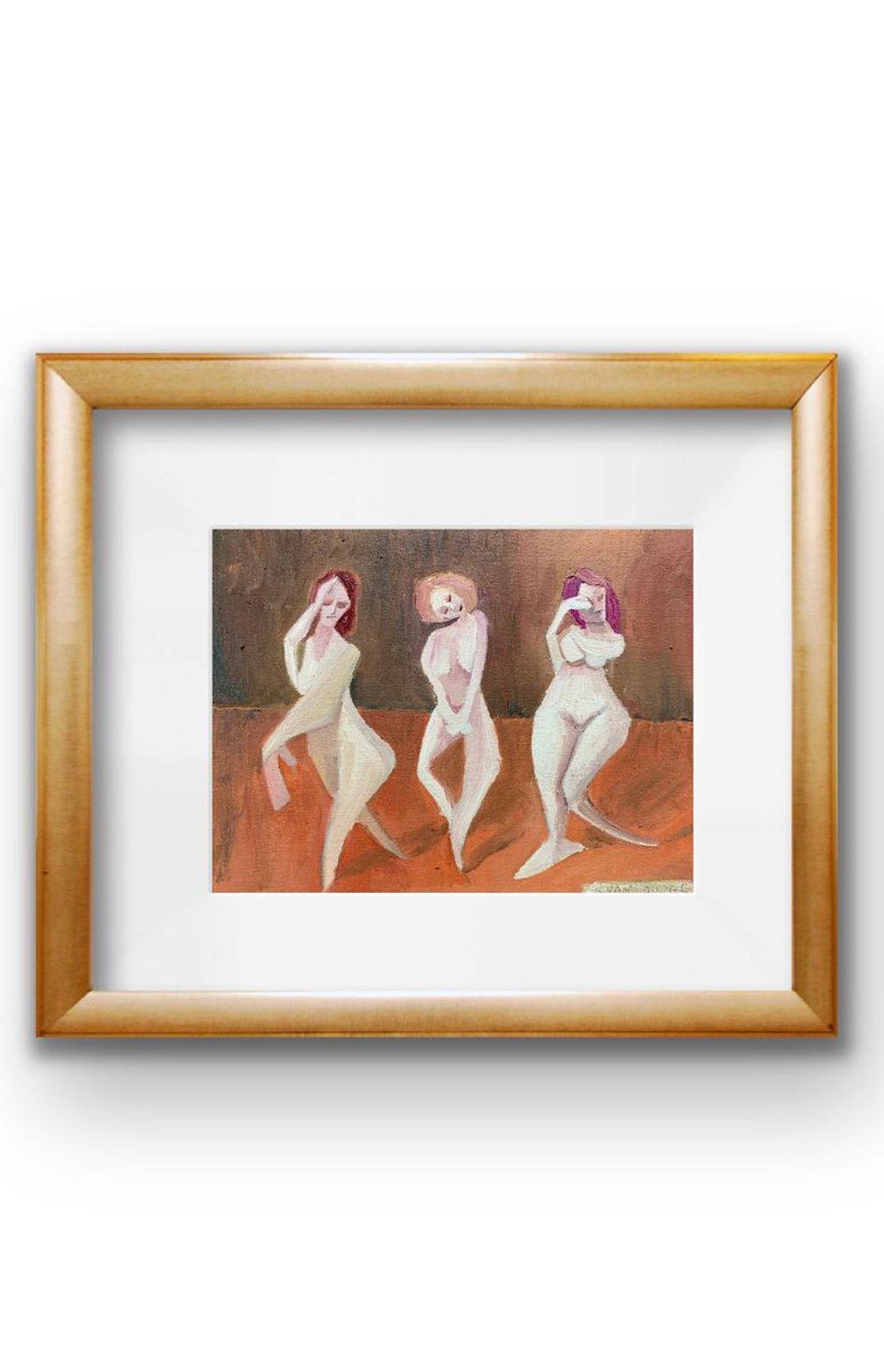 A painting titled 'Female Figures 12x9 Canvas by Ryan  Louder' by Ryan Louder