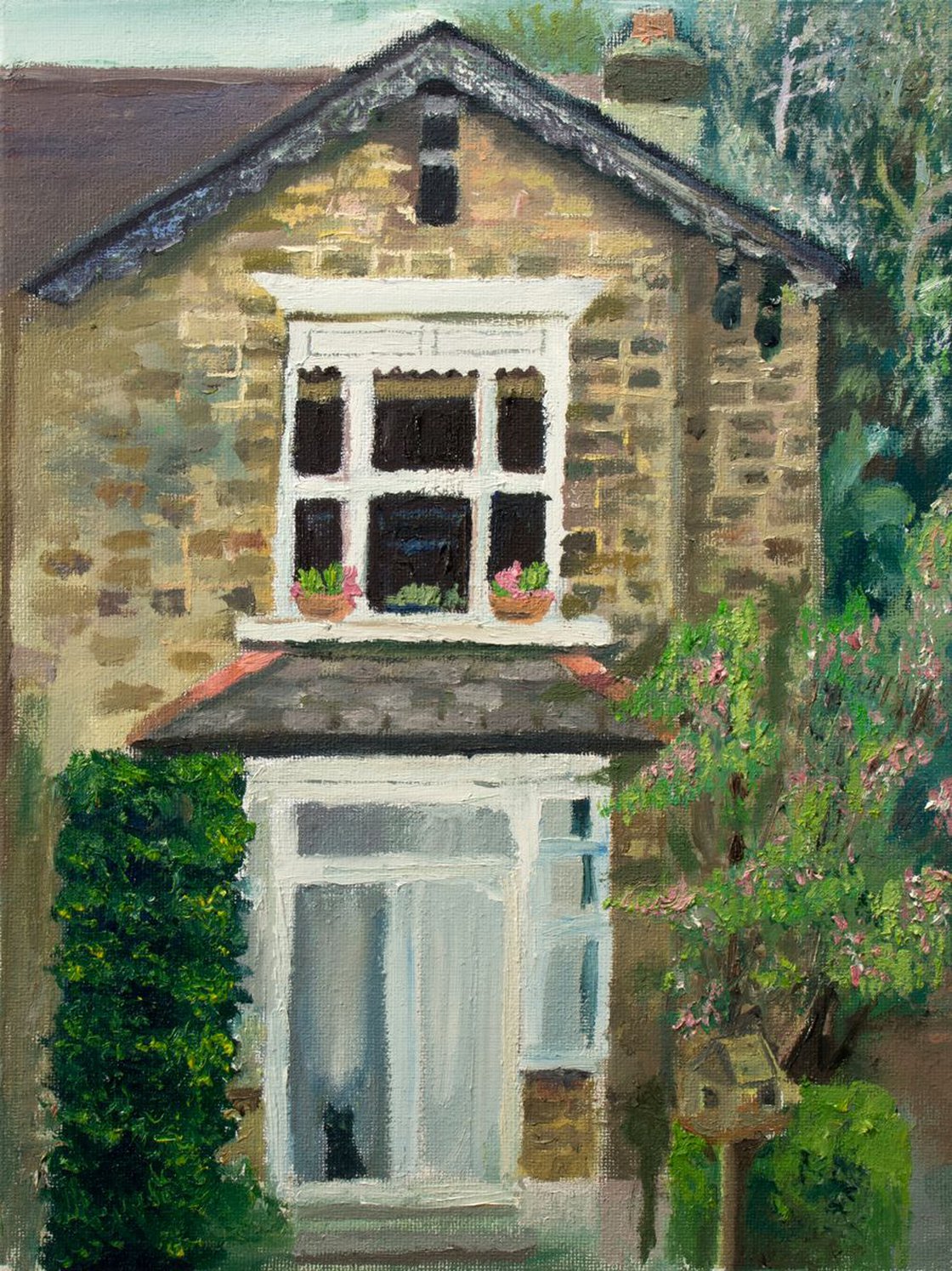 Garden 9x12 Oil On Canvas by Ryan Louder - Stretched Canvas Art Print - Hahnemühle German Etching Fine Art Print