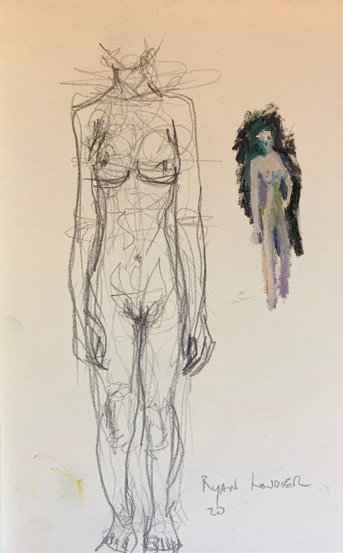 A painting titled 'Figure Study Drawing 5 by Ryan  Louder' by Ryan Louder