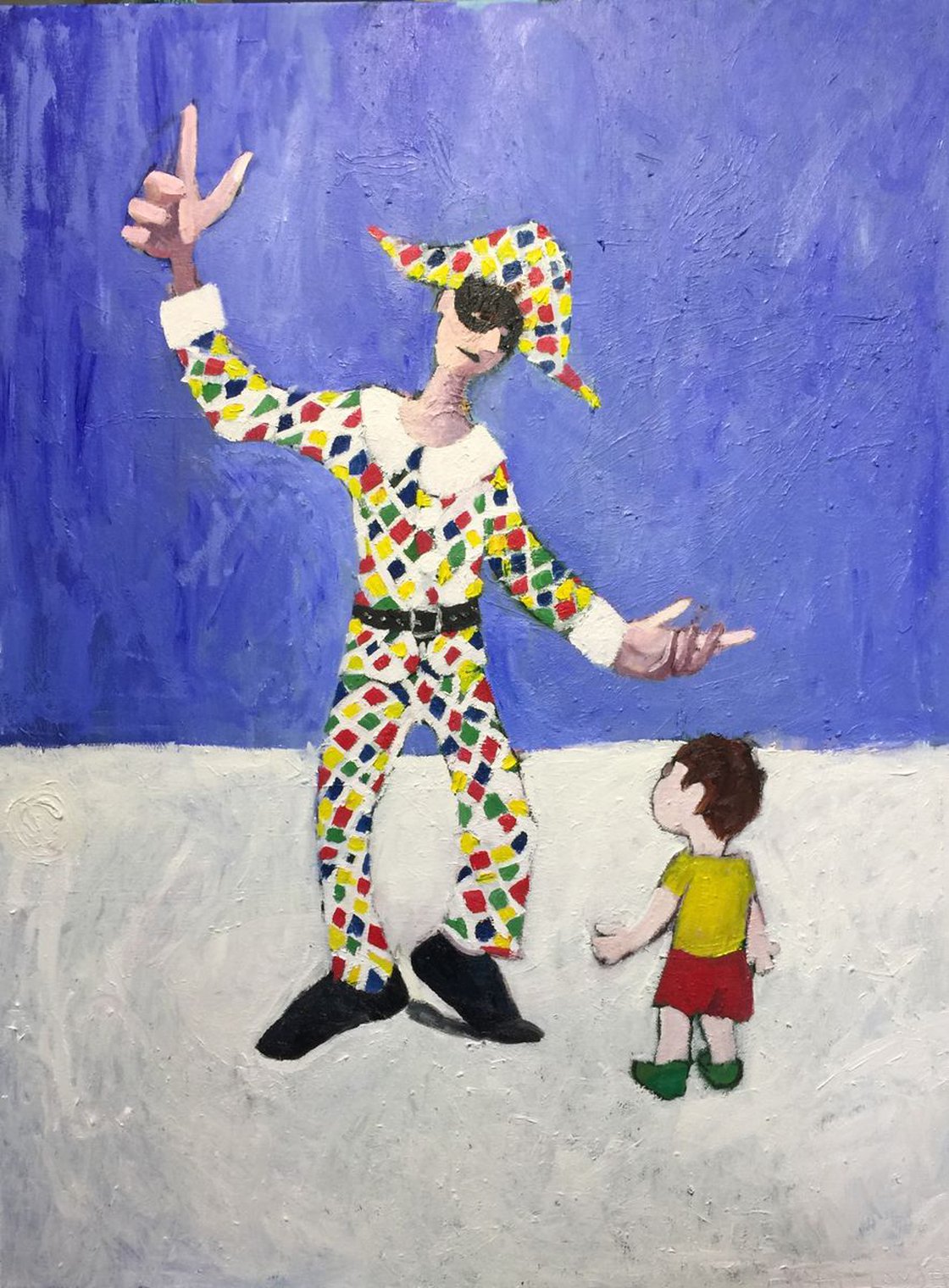 A painting titled 'Clown by Ryan  Louder' by Ryan Louder