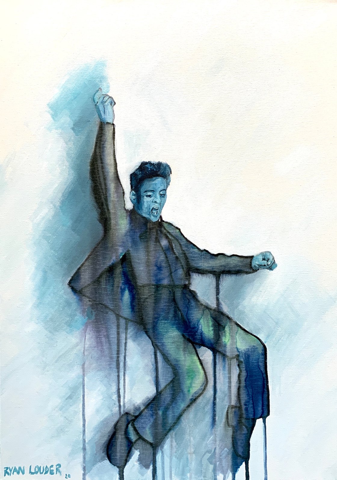 A painting titled 'Elvis by Ryan  Louder' by Ryan Louder