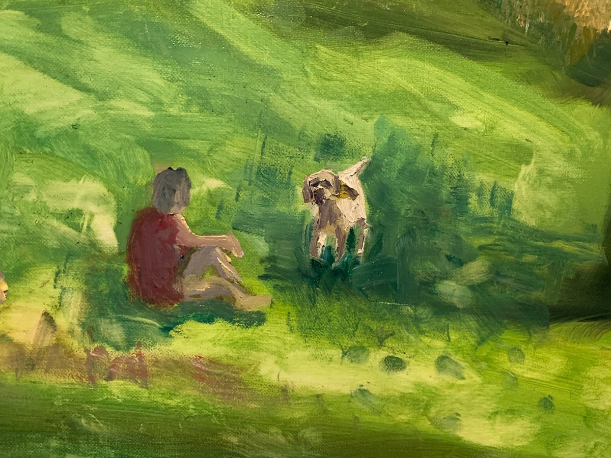 Dog In The Park On A Summer... - close-up-artwork