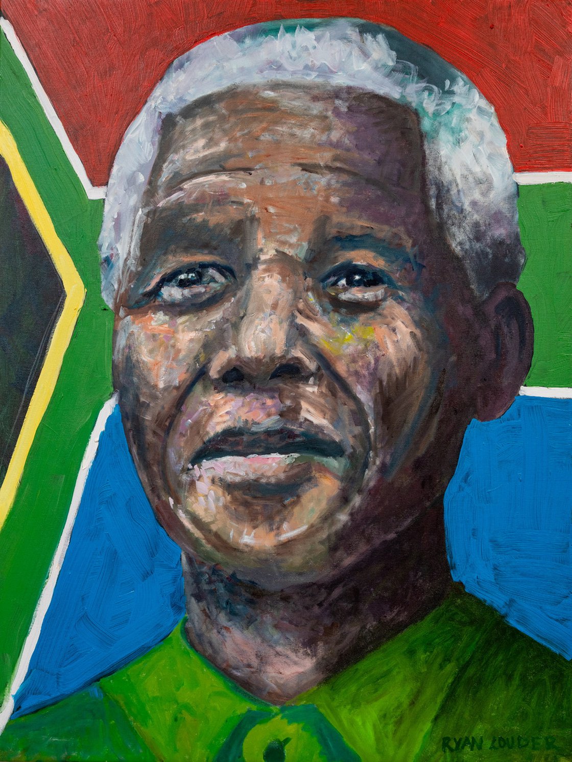 A painting titled 'Nelson Mandela by Ryan  Louder' by Ryan Louder