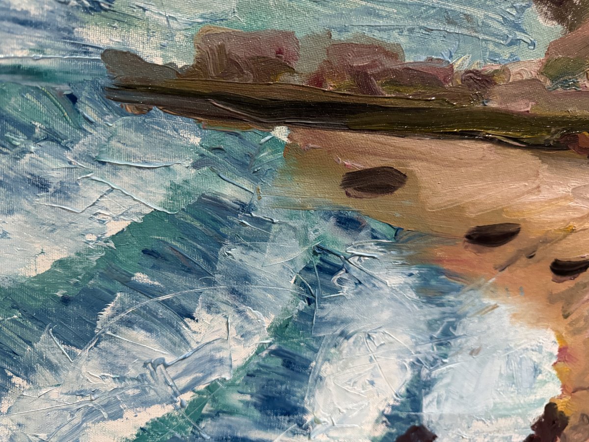 Seaside Town In Cornwall - close-up-artwork