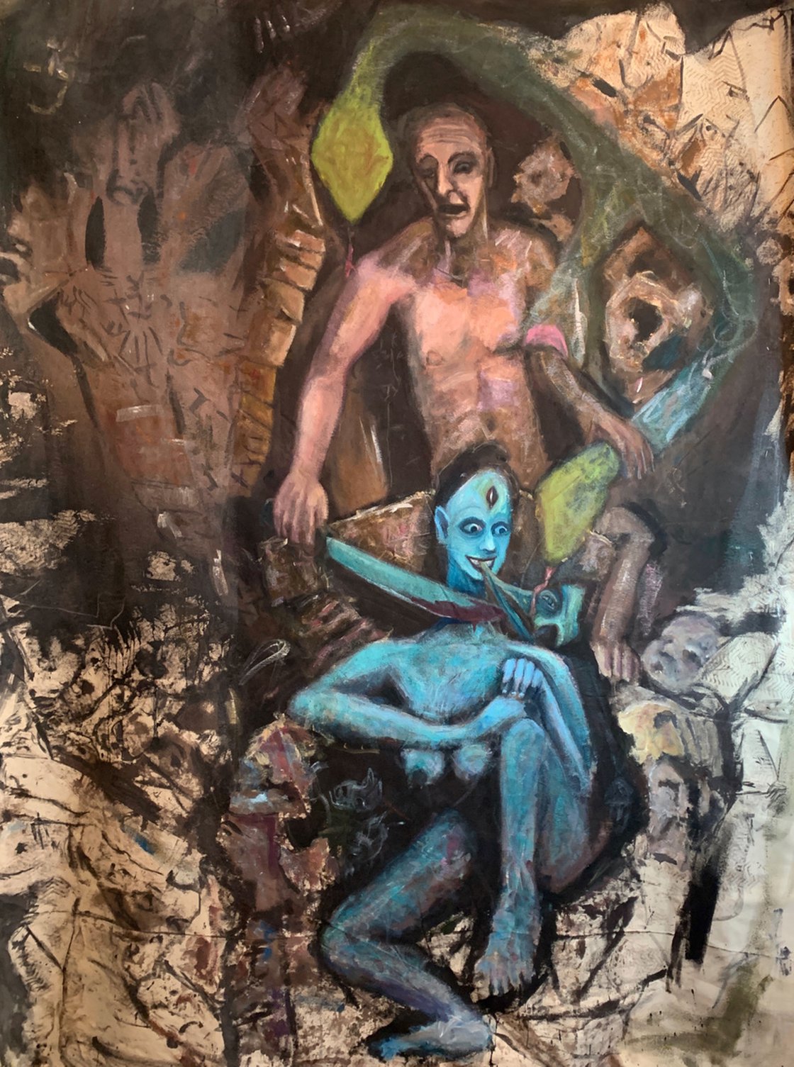 A painting titled 'Cleopatra The Man Eater by Ryan  Louder' by Ryan Louder