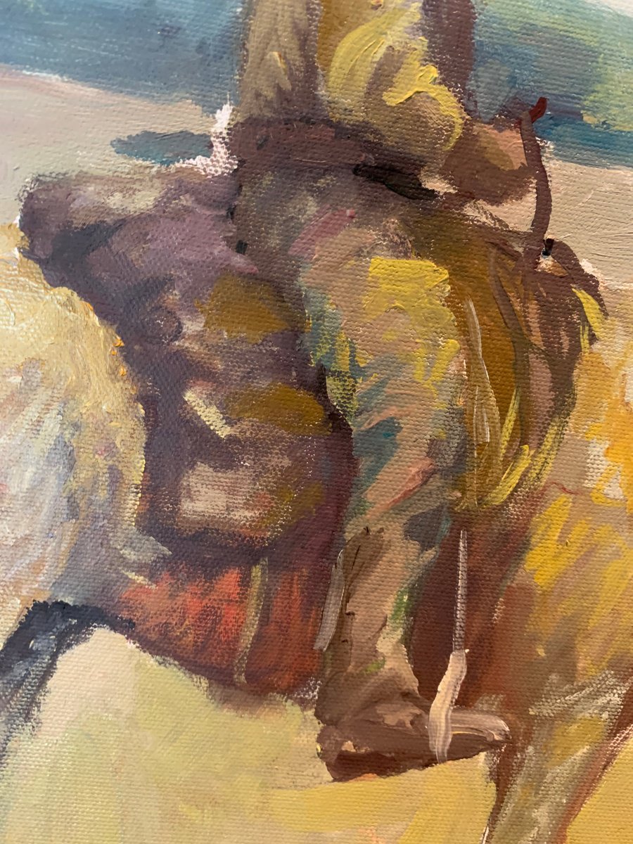 Cowboy And Horse - close-up-artwork