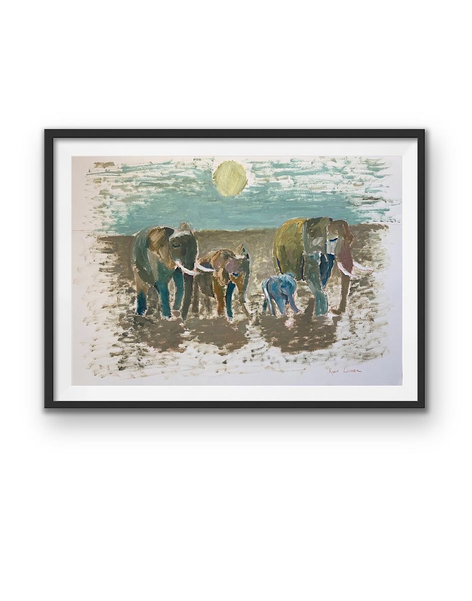 Elephants On Pape...