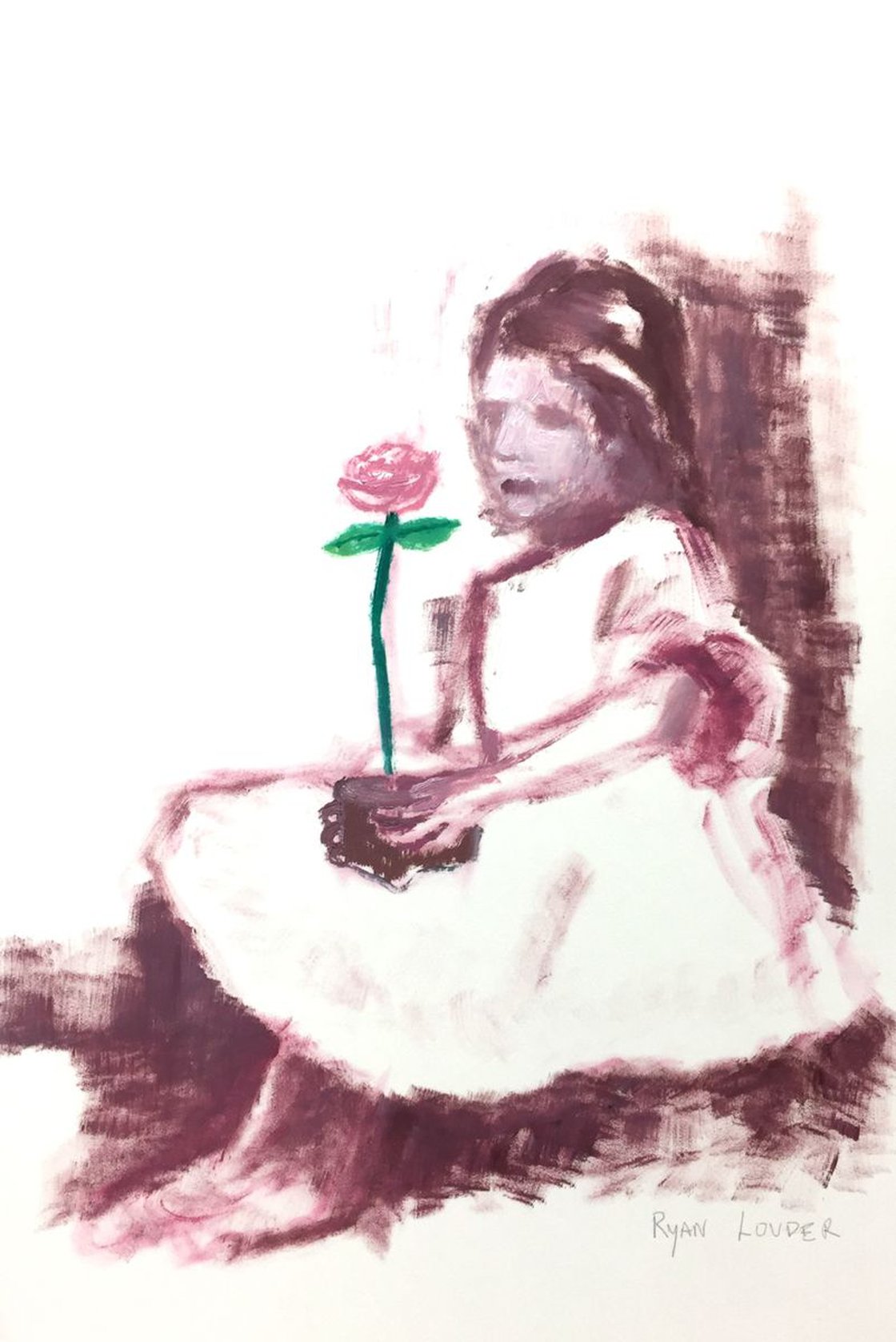 Flower Girl Study by Ryan Louder - Hahnemühle German Etching Fine Art Print