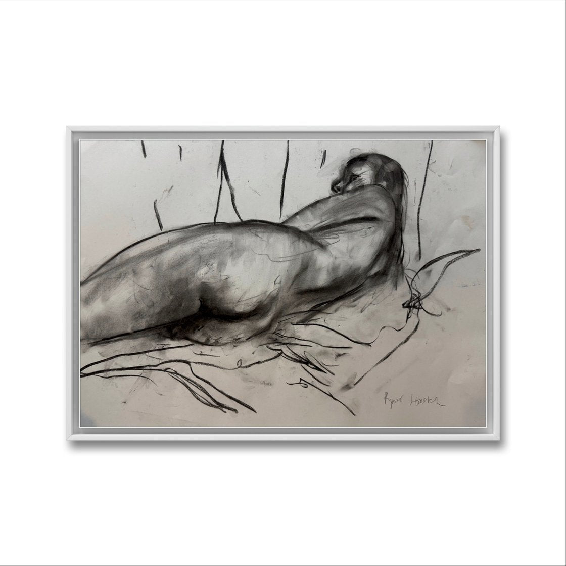 figure Zoma 3 - 16x23 Oil and Charcoal On Paper by Ryan Louder - Hahnemühle German Etching Fine Art Print