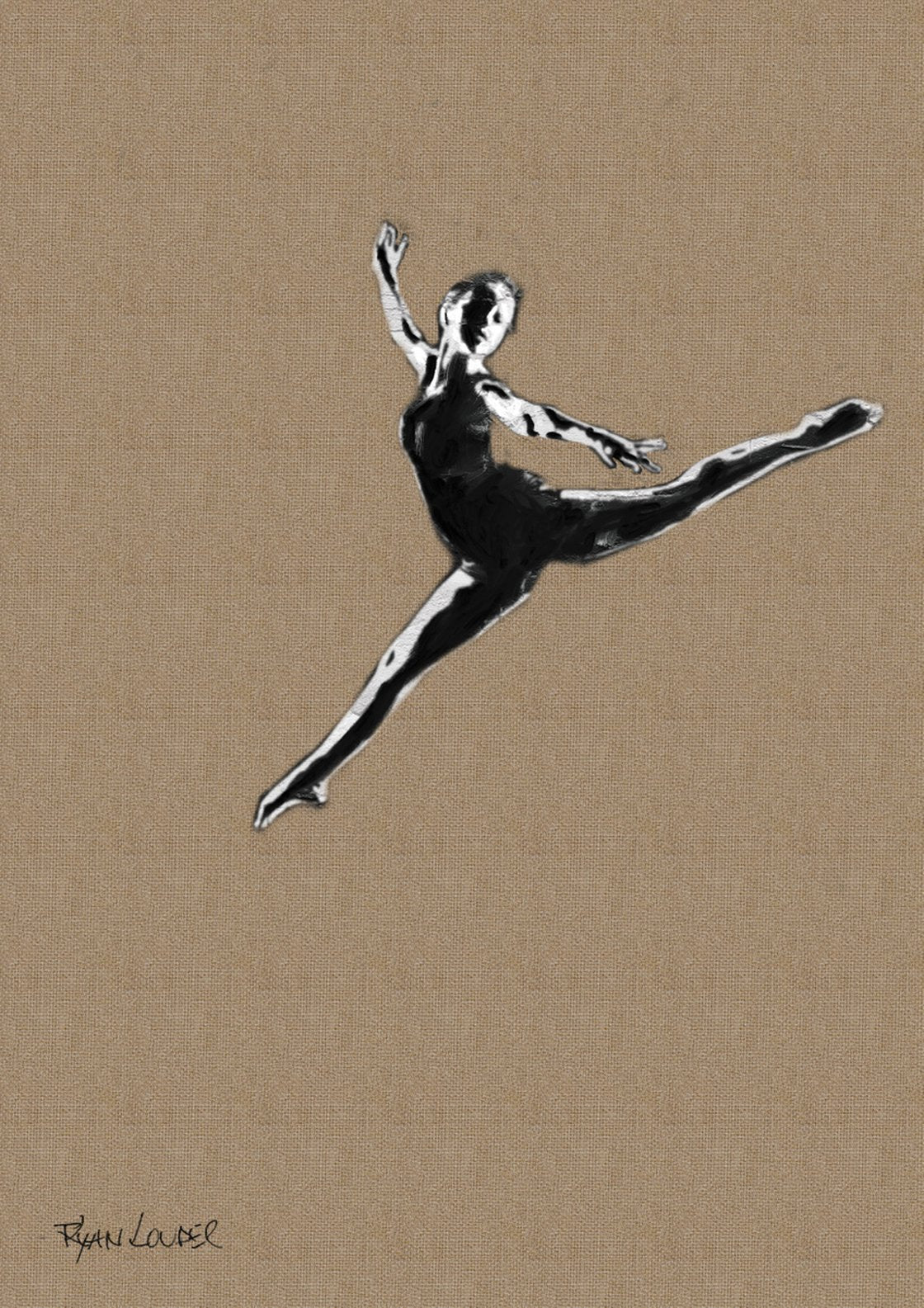 A painting titled 'Ballet Jump by Ryan  Louder' by Ryan Louder