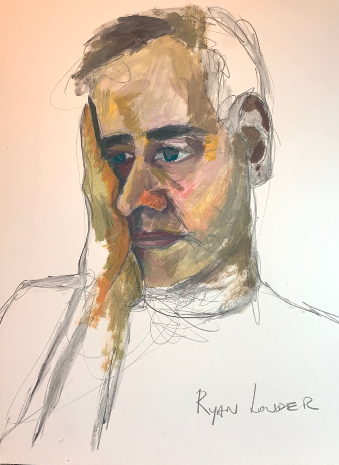 Portrait Of A Man by Ryan Louder - Hahnemühle German Etching Fine Art Print