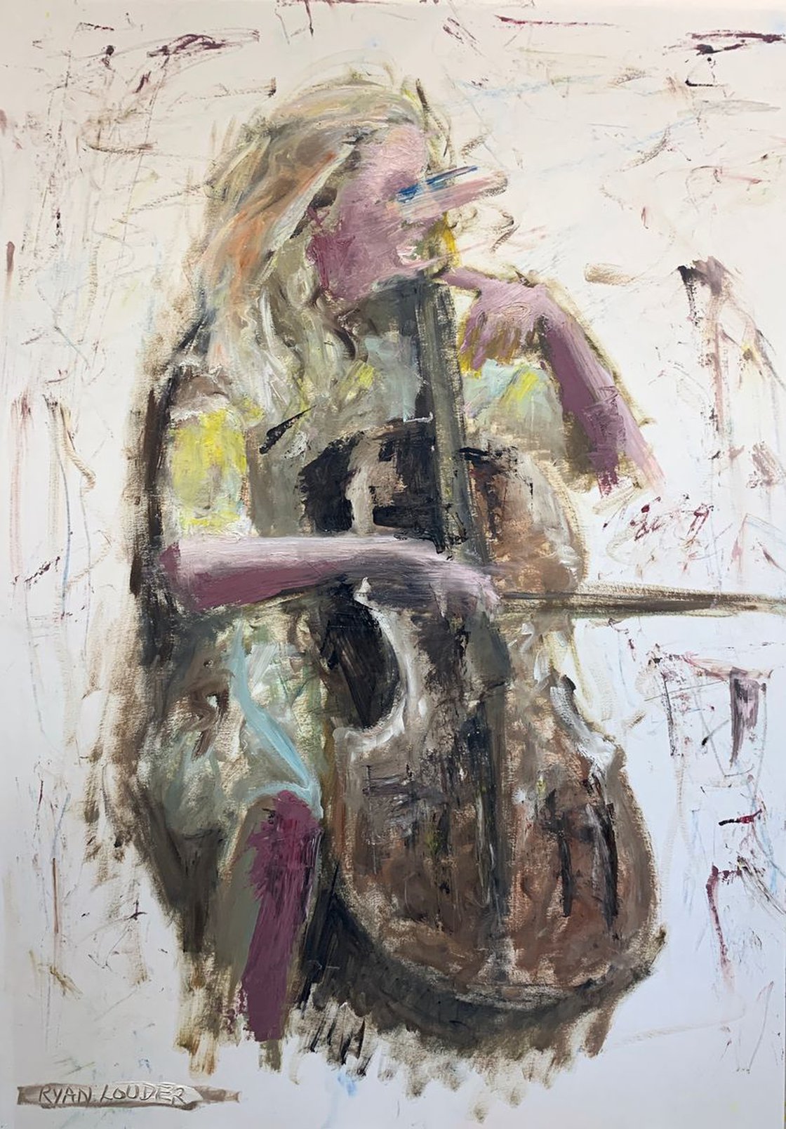 A painting titled 'Cello by Ryan  Louder' by Ryan Louder