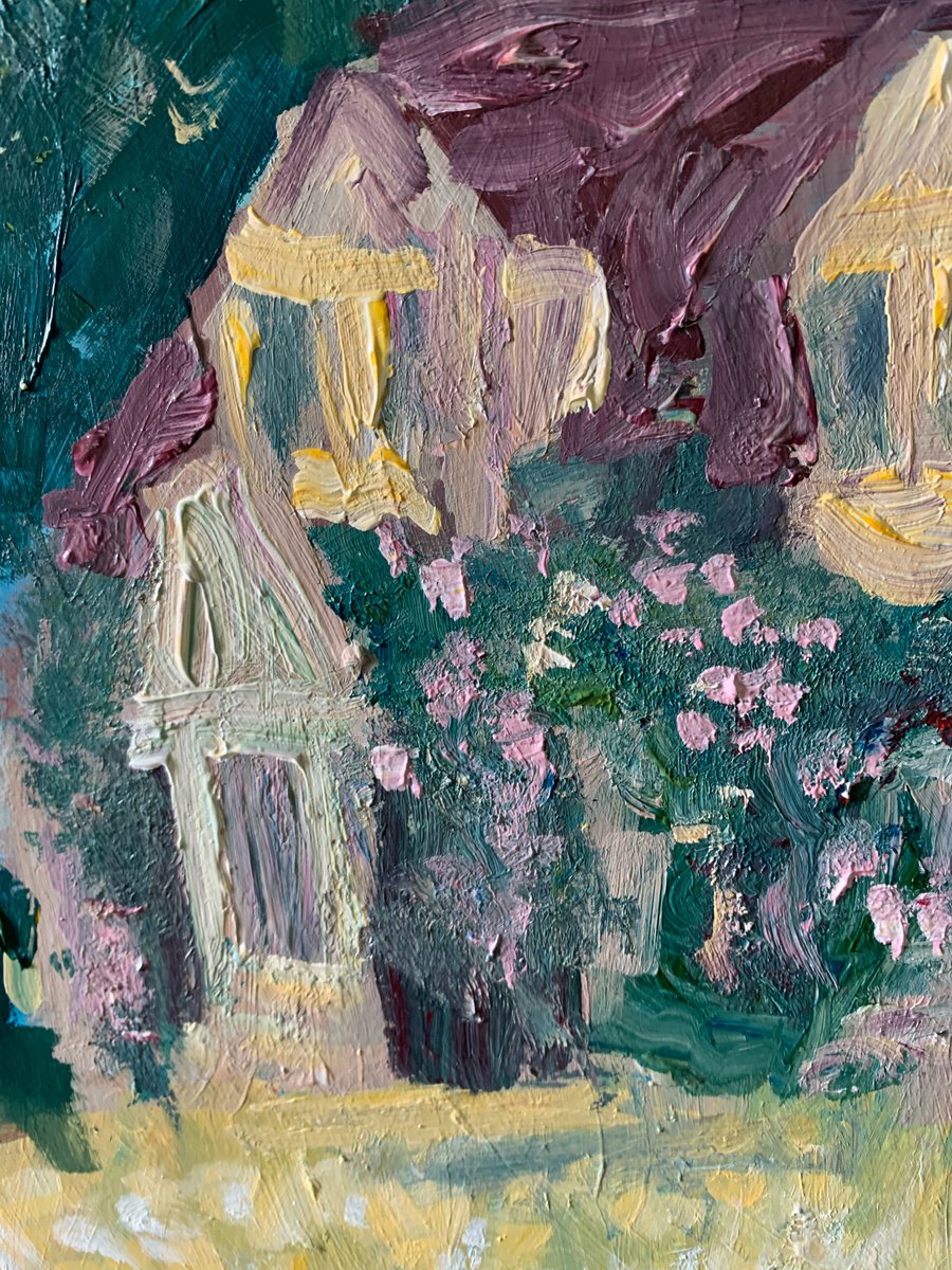 Cottage On A Summers Day - close-up-artwork